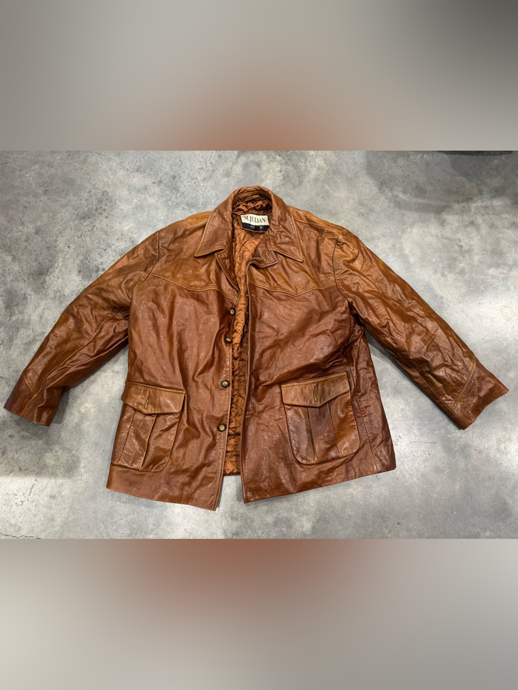 Men's Brown Leather Bomber Jacket - Classic Field Style
